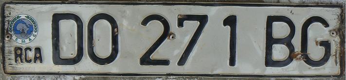 Current series (2006 up),  DO = private vehicle, BG = Bangui, CEMAC (Communauté Économique et Monétaire de l’Afrique Centrale)