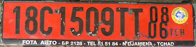 Current series (2001 up), 18 = Logone Oriental (Doba), C = van, TT = temporary import, 08/06 = August 2006