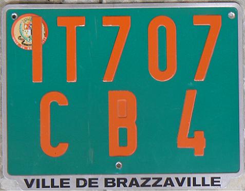 Current series (1982 up), 4 = Capital District (Brazzaville), IT = temporary import
