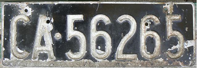 Cape Province, old normal series (1914 - 1995, white on black -1976), CA = Cape Town