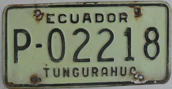 Old series (1969 - 1978), Tungurahua province, P = private vehicle