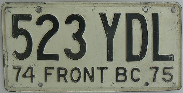 Baja California Norte, old series (1954 - 1985), 1974/75 issue, FRONT B C = Baja California, frontier zone plate