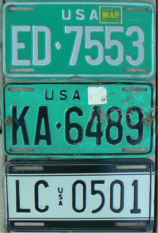 Old and former series, from the top: 1966-73 (AA-EZ cars), 1973-82 (JA-RU cars), 1990-2002 (KW-VA cars)