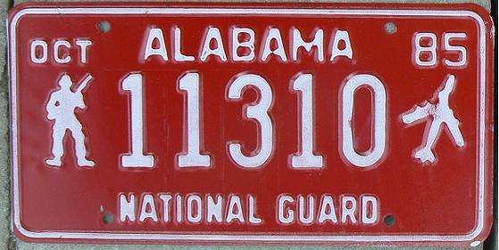 Old National Guard plate (1985)