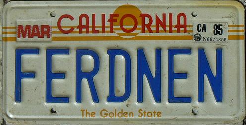 Former series (1982 - 1987), personalised plate