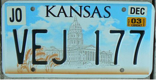 Former normal series (2001 - 2007), all serial, JO (sticker at top left) = Johnson county (Olatho)