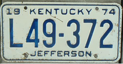 Old normal series (1958 - 1977), 1974 issue, Jefferson county (Louisville)
