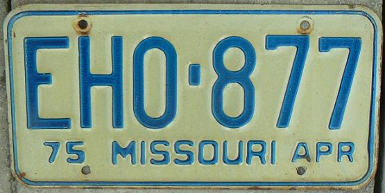 Old normal series (1968 - 1979), 75 APR = month and year of expiry (April 1975), blue on white in 1975