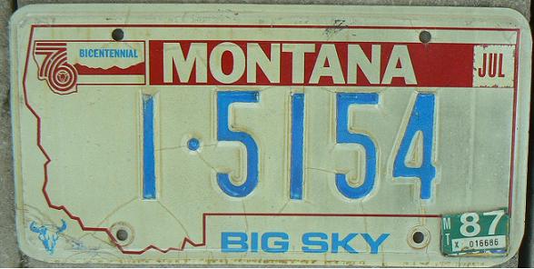 Old normal series (1976), I (read as "one") = Silver Bow county (Butte)