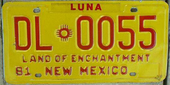 Old series (1978 - 1981), Luna county, DL = dealer, issued in 1981