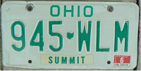 Old normal series (1985 - 1990), Summit county (Akron), all serial