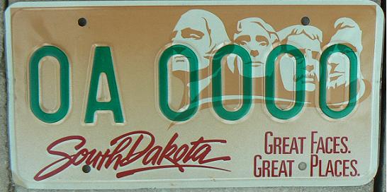 Old normal series (1990 - 1994), sample plate, initial number is a county code