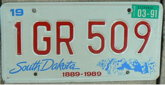 Old normal series (1987 - 1989), 1 = Minnehaha county (Sioux Falls)