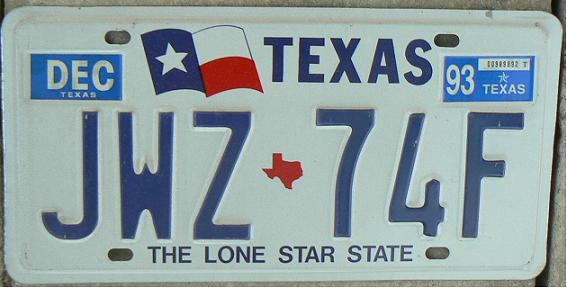 Former normal series (1990 - 1998), all serial, 1993 issue, 3 letters-2 numerals-1 letter issued until 1997