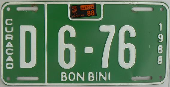 CURAÇAO, old series (1980 - 1995), 1988 issue, D = private car