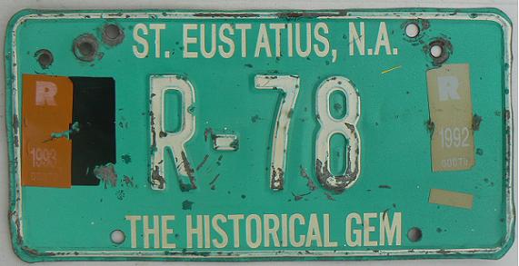 SINT EUSTATIUS, old series (1992 - 1993), R = rental car