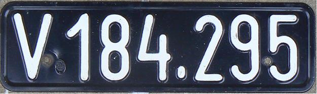 Former normal series (1947 - 1989), V = Vorarlberg, 84 (two numerals preceding the period) = Dornbirn