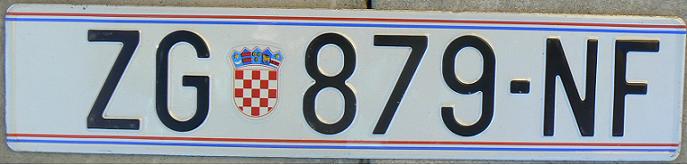 Current normal series (1992 - ), 2.emission (serial of 3 numerals and 2 letters), ZG = Zagreb