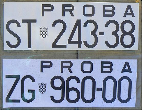 Old temporary series (1992 - 2005), made of paper, ST = Split, ZG = Zagreb