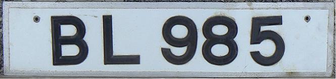 Old normal series (1956 - 1990), front plate, all serial, BL originally issued about 1961