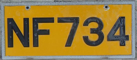 Old normal series (1956 - 1990), rear plate, all serial, NF issued in 1982