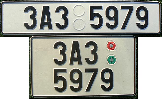 Current normal series (2001 up), prior to 2005  A = Prague city, front and rear plate for commercial vehicle