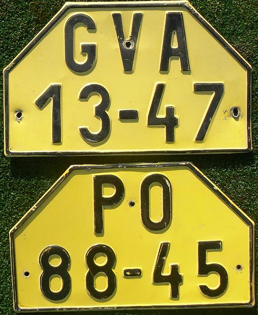Former series (1960 - 1994), 1953 design, rear, GV = Gottwaldov (-1990), PO = Prešov (Slovakia)