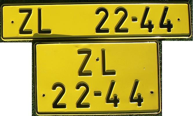 Former series (1960 - 1994), 1986 design, ZL = Zlín (1990-)