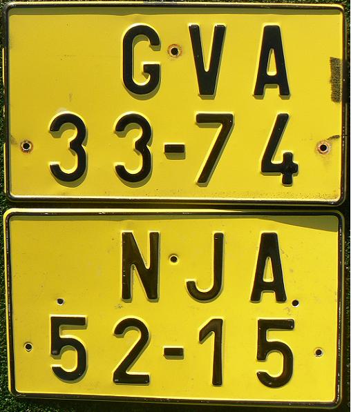 Former series (1960 - 1994), 1986 design, rear, GV = Gottwaldov (-1990), NJ = Nový Jičín