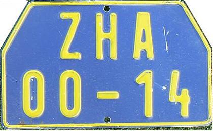 Former motorcycle series (1977 - 1994)  ZH = Žiar nad Hronom (Slovakia), A = foreigner from Eastern ("communist") block