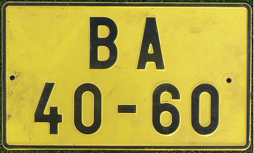 Former trailer series (1960 - 1994), 1986 design BA = Bratislava town (Slovakia)