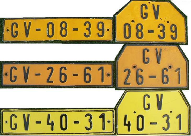 Former tractor series (1960 - 1994), GV = Gottwaldov (-1990), first two pairs in 1953 design, third one in 1962 design