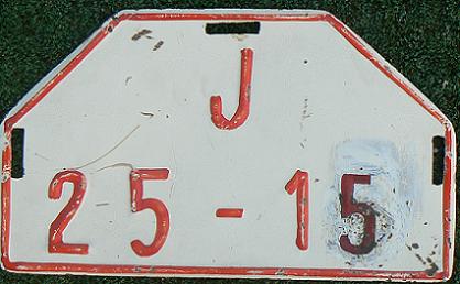 Old trade plate (1960 - 1984), J = Jihomoravský hraj (Southern Moravia, Brno), misprint (probably illegally pressed