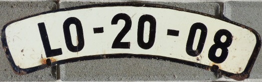 Old motorcycle plate (1953 - 1959), L = motrocycles, O = Hradecký Kraj