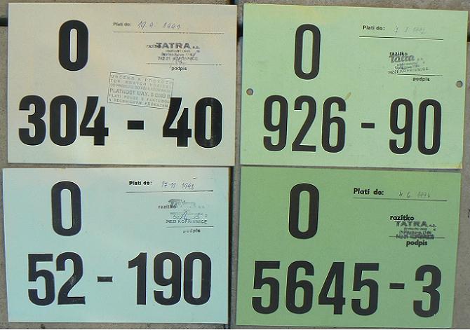 Old temporary plates, O = Northern Moravia 