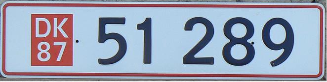 Former temporary / export series (1983 - 2009), DK = Denmark, 87 = 1987