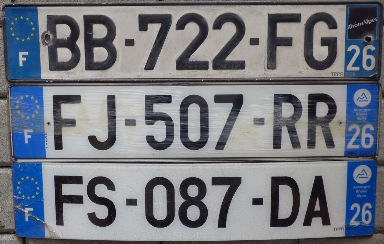 26 = Drôme (Valence), Rhône-Alpes, BB issued in 2010, FJ issued in 2019, FS issued in 2020, 