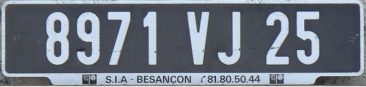 25 = Doubs (Besançon), Franche-Comté, 1991