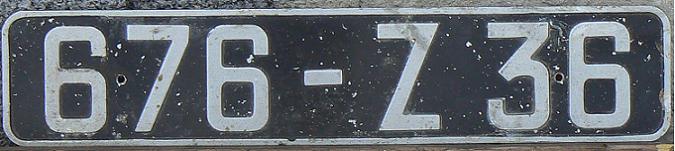 36 = Indre (Châteauroux), Centre - Val de Loire, 1953, original series with up to three numerals and single serial letter