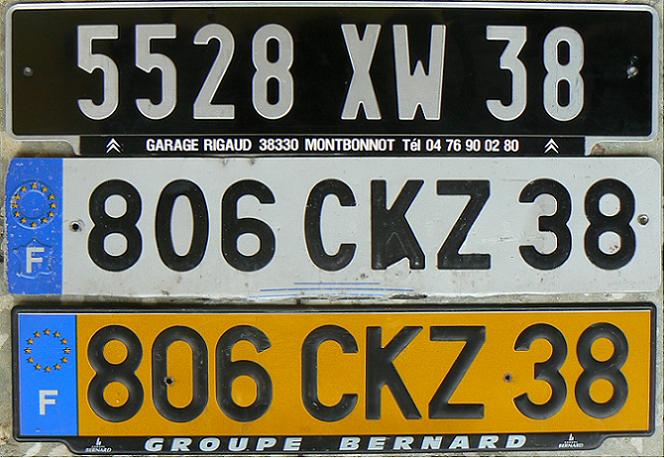 38 = Isère (Grenoble), Rhône-Alpes, 1987 (YW), 2005 (CKZ)