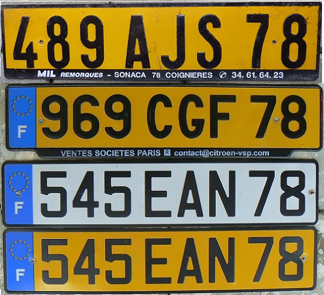 78 = Yvelines (Versailles), Île-de-France, 1996 (AJS), 2002 (CGF), 2007 (EAN)