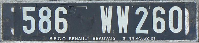 Old export series (1958 - 2002), WW2 = export, 60 = Oise (Beauvais)