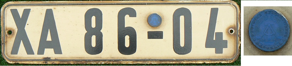 Final normal series (1953 - 1990), X = Karl Marx Stadt, XA = Annaberg, blue seal = 1975 - 1980