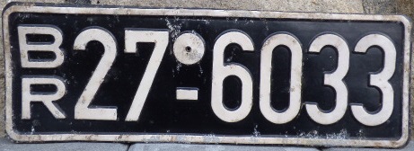 Old normal series (1948 - 1956), BR = Nordrhein-Westfalen, white on black used in 1948 - 1956