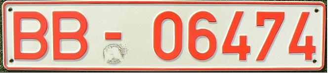 Former trade / dealer plate (1956 - 2000)  BB = Böblingen, serial number starting with 06 used by dealers