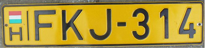 Former series (1990 - 2004), uncoded, black on yellow = taxis, commercial vehicles carrying other peoples’ goods and some buses and coaches