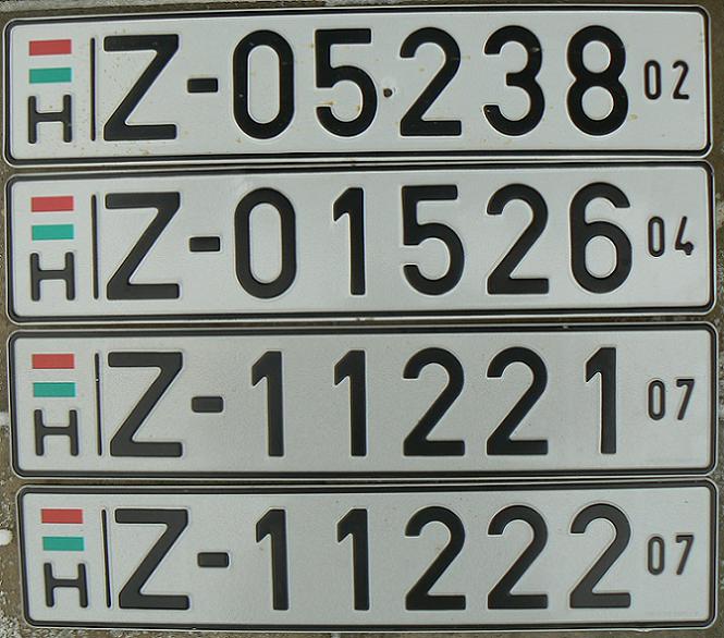 Former temporary series (1998 - ), Z = permanently imported vehicle, at right last two digits of the year 