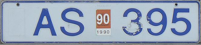 Current normal series (1989 - ), all serial randomly issued, 2 letters-3 numerals until 2007