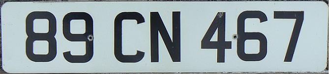 Current / former normal series (1987 - 1991), CN = Cavan (An Cabhán), 1989 registration in original style (i.e.without Euroband and Gaelic name)