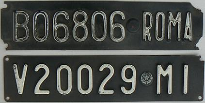 Former normal series (1959 - 1976), front plates, Roma (1967), Milano (1974)